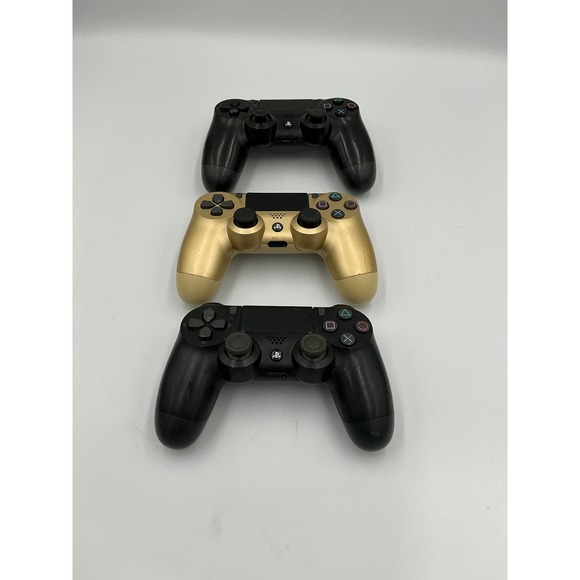 Sony Other - Sony PlayStation 4 DualShock 4 Wireless Controller Lot Black Gold Untested AS-IS